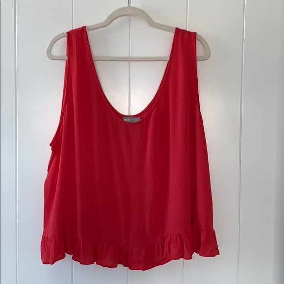 💥 NEW | ASOS Curve Ruffle Hem Tank in Raspberry - Picture 2 of 5